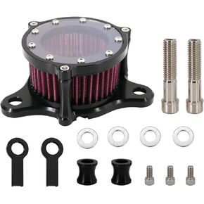 KIPA Air Cleaner Intake Filter System Kit For Sportster XL883 XL883N XL883R XL883P XL1200 XL1200L XL1200X Iron 883 Forty Eight XL1200X 2004-2016 Billet Aluminum CNC Machined Washable