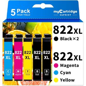 استبدال خراطيش الحبر المعاد تصنيعها 822XL لخراطيش الحبر Epson 822XL 822 822XL لطابعة Workforce Pro WF-3820 WF-4833 WF-4820 WF-4830 (2 أسود سماوي أرجواني أصفر) in Kuwait