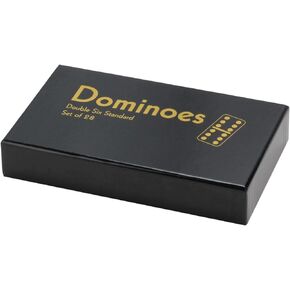 Double Six Professional Dominoes - White with Black Dots, Case Color May Very
