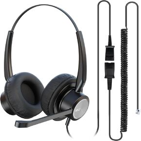 MKJ Phone Headset with Microphone Noise Canceling Corded RJ9 Call Center Telephone Headset Dual Ear Cisco Headset for Cisco CP-7821 7841 7940 7945G 7960 7962G 7965G 7975G 8811 8851 9951 9971