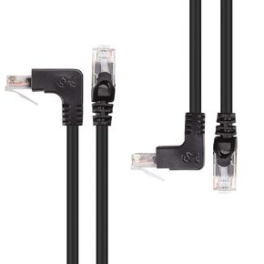 Cable Matters 10Gbps Combo-Pack 90 Degree Cat 6, Cat6 Right Angle Ethernet Cable 5 ft (Right Angle Down + Right Angle Up)