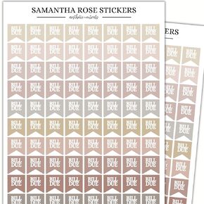 Neutral Bill Due Flag Stickers, Aesthetic Bill Tracking and Budget Planner Stickers, Approx. 0.4" x 0.4" Sticker Size, Two 4.5 x 7.25" Sticker Sheets, 192 Total Flag Stickers