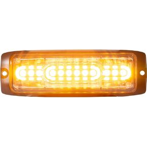 منتجات المشترين 8890302 مصباح LED فائق النحافة 5 بوصات مزدوج اللون بزاوية واسعة، كهرماني/شفاف، 12 مصباح LED، غطاء من الألومنيوم، ضوء ستروب للمركبة، ضوء الطوارئ للشاحنات والمقطورات، ملحقات الشاحنات