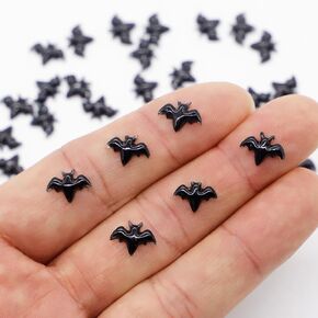 Micro Miniature Bats, Dollhouse Miniature Tiny Bats, Spooky Themed Cartoon Flat Back Bats, Mini Micro Landscaping Decoration (40 PCS)