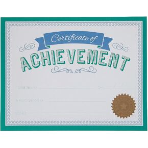 Fun Express Achievement Award Certificate - 25 Pieces - Educational and Learning Activities for Kids
