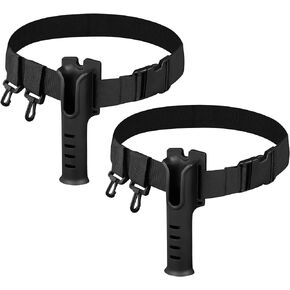 2 Pack Fishing Rod Holder Belts, Adjustable Waist Wading Belts with 2Pcs Hooks, Portable Pole Inserter for Spinning Casting Fly Fishing, Outdoor Surf Kayak Fly Fishing Gear