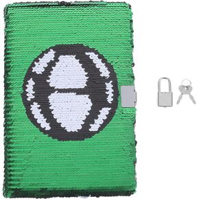 IMIKEYA Football Notebook Journal with Lock: Sequin Notebook Diary for Kids with Lock and Keys Kids Journal Writing Journal Lined Pages Secret Diary Boys Girls Journal Notebook Gift for Kids