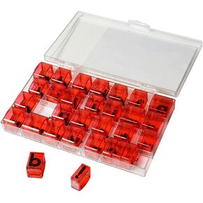 Educational Insights See and Stamp Alphabet Transparent Stamps - Lowercase 5/8", Set of 26 Letters and 4 Punctuation Marks: Perfect for Homeschool & Classroom, Ages 4+