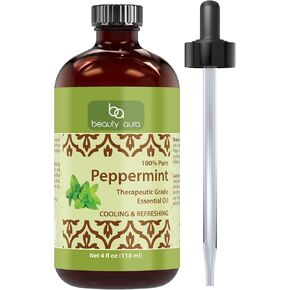 Beauty Aura 100% Pure Peppermint Essential Oil – 4 fl oz - Premium Therapeutic Grade Essential Oil for Aromatherapy in Saudi Arabia