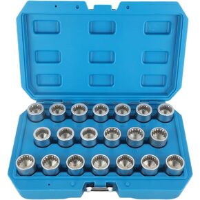 20pcs Anti-Theft Screws Removal and Install Socket Sleeve Set Wheel Lock Removal Kit Wheel Lock Key Lock Nut Removal Tool for Porsche
