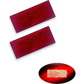 E-Mark DOT CCC 2pcs Rectangle Reflector Self Adhesive Stick on Trailer Driveway Mailbox (Clear)