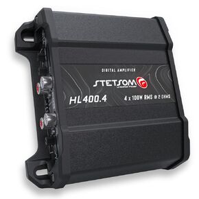 Stetsom HL 400.4 2 Ohms - Compact Digital 4 Channel Amplifier, 400W RMS 400x4, Full Range, High Input, Bass Boost Gain + 14db (Variable Adjustment 30-75hz), Multichannel, Digital Sound, Crossover