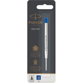 PARKER QUINKflow Ballpoint Pen Ink Refill, Medium Tip, Blue, 1 Count