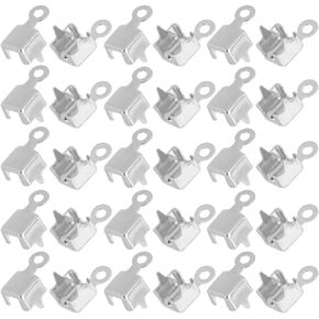 SUNNYCLUE 1 Box 300Pcs Silver Chain Connectors 4mm Rhinestone Cup Chain Ends Brass Chains Link Charm Pendant Crimp Tips Accessories for Jewelry Making Chains DIY Bracelet Necklace Earrings Keychains