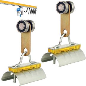 2 Wheel Trolley Assembly Roller Cable Trolley System, Silent Unistrut Trolley Roller Two Bearing Trolley Assembly for Use with 1-5/8" Wide and All1-5/8 Ortaller Strut Channel 2pc