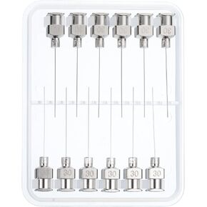 PATIKIL 10Ga x 1 Inch Stainless Steel Dispensing Needle Tips, 12Pcs Metal Glue Needle Tube Blunt Tips Luer Lock for Thick Glue Ink Lab, Silver in Kuwait