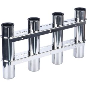 4 Rod Fishing Rod Rack for Boat, Stainless Steel Rod Holder 4 Tubes Linked Fishing Pole Holder for Boat Marine