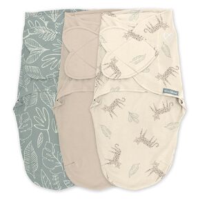 SwaddleMe by Ingenuity Monogram Collection Swaddle, 3-Pack, for Ages 0-3 Months - Born Free