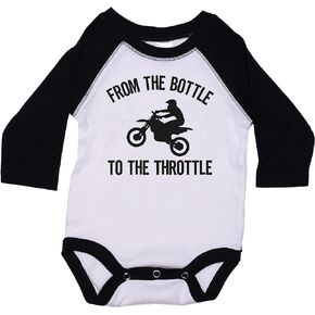 Ebenezer Fire Motocross Onesie/From The Bottle To The Throttle/Baby Dirt Bike Outfit/Raglan