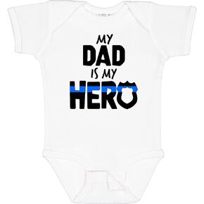 inktastic My Dad Is My Hero Police Officer Family Baby Bodysuit