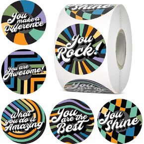 easykart labels 500 Reward Stickers for Kids,6 Assorted Designs, 1.5 Inch School Stickers - Teacher Supplies for Classroom, Potty Training Stickers and Motivational Stickers