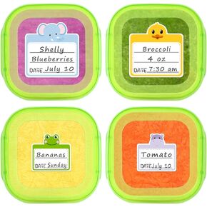 Food Containers Stickers Daycare Labels Removable Waterproof Labels for Kitchen Kids Bottle 108Pcs