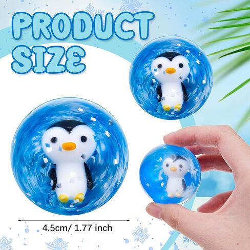 Syhood 24 Pcs Penguin Bouncy Ball Bulk Silicone Sea Creature Bounce Balls Sea Fish Party Favors Penguin Toy Game Indoor 45 mm Gift for Graduation (Penguin) in Saudi Arabia
