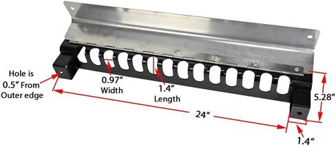 Mytee Products 24" Trailer Chain Holder with Aluminium Metal - Heavy Duty Trailer Cab Rack Chain Hanger for Load Binder - Holds up to 14 Chains or Binders in Saudi Arabia