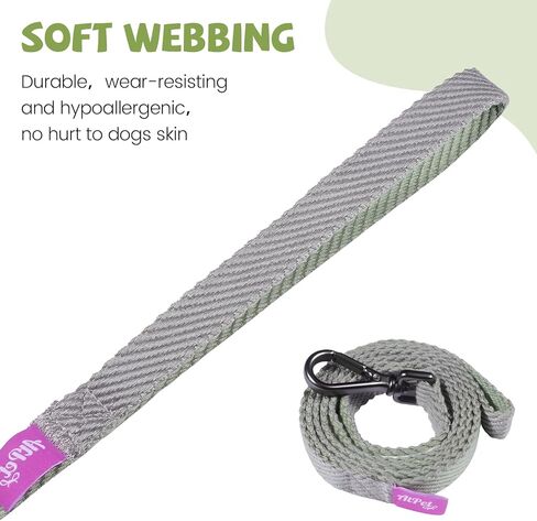 Quick Release Imitation Cotton Harness and Leash Set - Stylish Gray and Green Combination for Comfortable and Secure Dog Walks（Large） in Kuwait