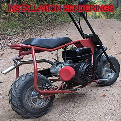 فلتر هواء GOOFIT منظف رغوي منحني 35 ملم لـ 4 أشواط 50cc 70cc 90cc 110cc 125cc ATV Quad Go Kart الدراجة الترابية باللون الأحمر in Saudi Arabia
