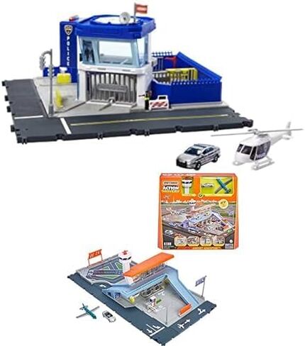 Matchbox Toy Cars Playset, Action Drivers Police Station Dispatch with Helicopter & Ford Police Car in 1:64 Scale with Lights & Sounds in Saudi Arabia