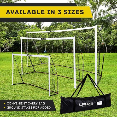 أهداف كرة القدم المحمولة من لانوس للفناء الخلفي، شبكة كرة قدم خفيفة الوزن مع أعمدة متصلة مسبقًا، حقيبة حمل - هدف كرة قدم ممتاز ومعدات تدريب كرة القدم للأطفال والكبار in Kuwait