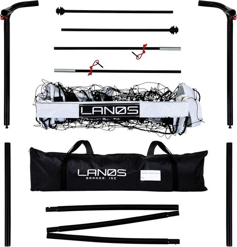 أهداف كرة القدم المحمولة من لانوس للفناء الخلفي، شبكة كرة قدم خفيفة الوزن مع أعمدة متصلة مسبقًا، حقيبة حمل - هدف كرة قدم ممتاز ومعدات تدريب كرة القدم للأطفال والكبار in Kuwait