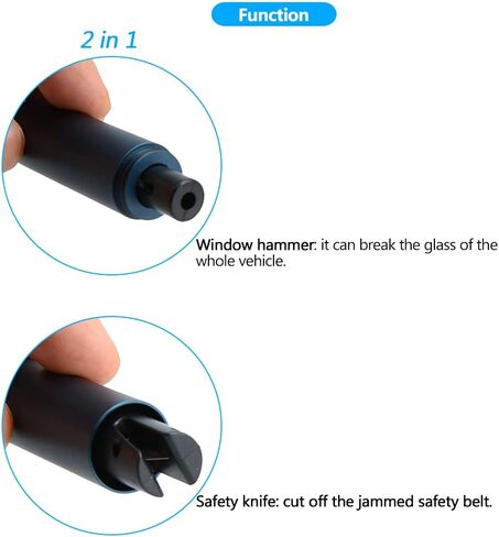 قاطع نافذة السيارة الصغير من Qivneo، 2 في 1، مطرقة أمان السيارة، قاطع حزام الأمان من النوع الزنبركي، مفتاح الحياة في حالات الطوارئ للسيارة قطعتين (أزرق وأحمر) in Kuwait