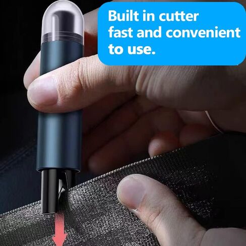 قاطع نافذة السيارة الصغير من Qivneo، 2 في 1، مطرقة أمان السيارة، قاطع حزام الأمان من النوع الزنبركي، مفتاح الحياة في حالات الطوارئ للسيارة قطعتين (أزرق وأحمر) in Kuwait