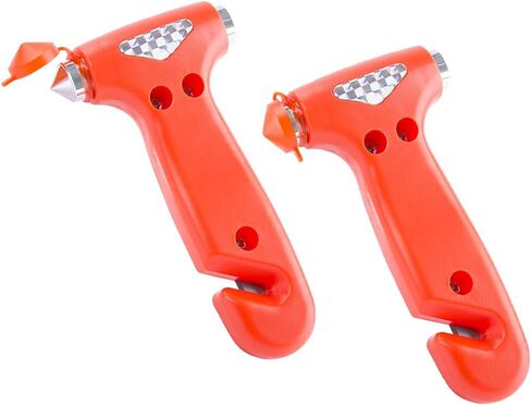 AICEL Car Safety Hammer, 2PCS Window Glass Breaker and Seat Belt Cutter, 3-in-1 Multifunctional Emergency Escape Tool, Car Accessories Emergency Escape Hammer Gifts for Family Women Children in Saudi Arabia