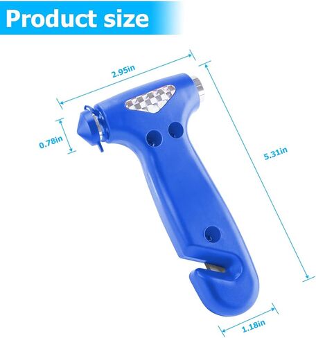 AICEL Car Safety Hammer, 2PCS Window Glass Breaker and Seat Belt Cutter, 3-in-1 Multifunctional Emergency Escape Tool, Car Accessories Emergency Escape Hammer Gifts for Family Women Children in Saudi Arabia