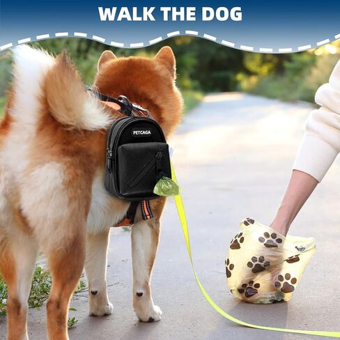 Dog Poop Bag Holder for Leash Attachment with Metal Carabiner Clip, Waste Bag Dispenser with Durable Zipper Waste Bag Holder for Walking Hiking Running Travel, Includes 75 Pcs Dog Poop Bags in Saudi Arabia
