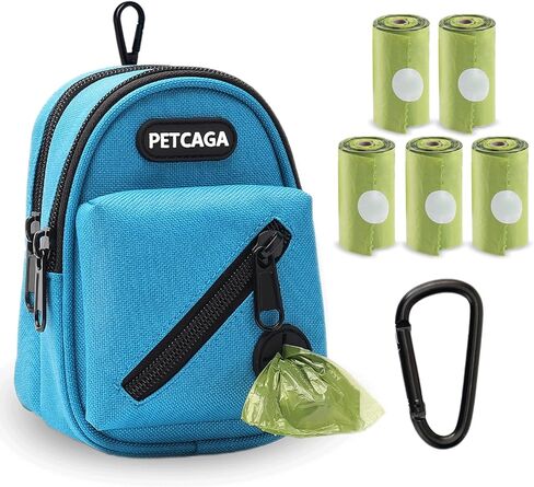Dog Poop Bag Holder for Leash Attachment with Metal Carabiner Clip, Waste Bag Dispenser with Durable Zipper Waste Bag Holder for Walking Hiking Running Travel, Includes 75 Pcs Dog Poop Bags in Saudi Arabia