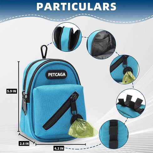Dog Poop Bag Holder for Leash Attachment with Metal Carabiner Clip, Waste Bag Dispenser with Durable Zipper Waste Bag Holder for Walking Hiking Running Travel, Includes 75 Pcs Dog Poop Bags in Saudi Arabia
