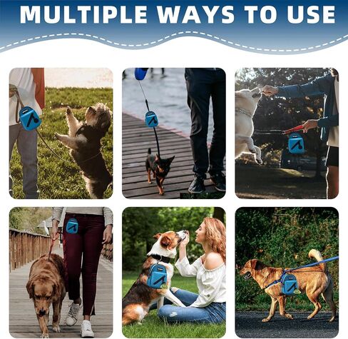 Dog Poop Bag Holder for Leash Attachment with Metal Carabiner Clip, Waste Bag Dispenser with Durable Zipper Waste Bag Holder for Walking Hiking Running Travel, Includes 75 Pcs Dog Poop Bags in Saudi Arabia