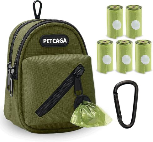 Dog Poop Bag Holder for Leash Attachment with Metal Carabiner Clip, Waste Bag Dispenser with Durable Zipper Waste Bag Holder for Walking Hiking Running Travel, Includes 75 Pcs Dog Poop Bags in Saudi Arabia