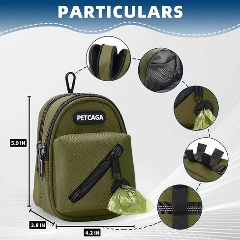 Dog Poop Bag Holder for Leash Attachment with Metal Carabiner Clip, Waste Bag Dispenser with Durable Zipper Waste Bag Holder for Walking Hiking Running Travel, Includes 75 Pcs Dog Poop Bags in Saudi Arabia