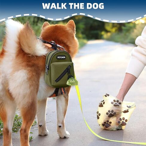 Dog Poop Bag Holder for Leash Attachment with Metal Carabiner Clip, Waste Bag Dispenser with Durable Zipper Waste Bag Holder for Walking Hiking Running Travel, Includes 75 Pcs Dog Poop Bags in Saudi Arabia