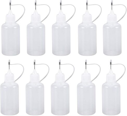 AKOAK 12 Pcs Plastic Squeezable Tip Applicator Bottle,Dropper Bottles with Needle Tip Caps for Glue/Liquid/Oil,Capacity 30ml (Black cap) in Saudi Arabia