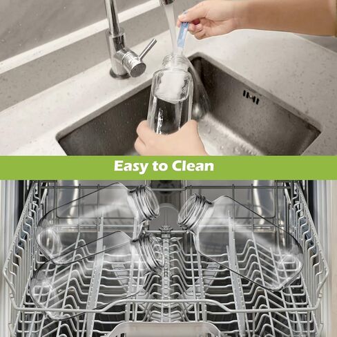 12 عبوة من زجاجات عصير زجاجية سعة 16 أونصة مع أغطية، زجاجات شرب زجاجية قابلة لإعادة الاستخدام مع أغطية وقش ومشروبات مربعة زجاجية برطمانات شرب للشاي والحليب والكومبوتشا والمشروبات محلية الصنع in Kuwait