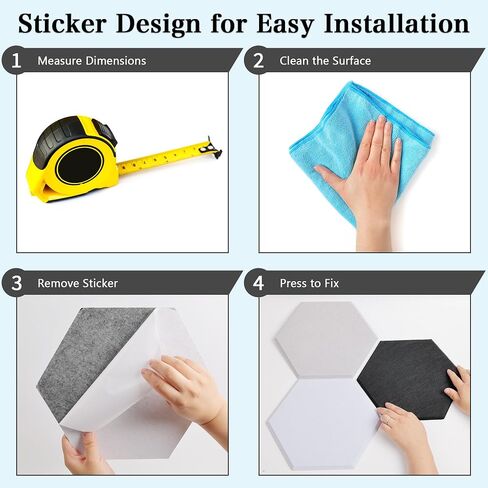 JYTMUS Acoustic Panels 12 Pack Acoustic Foam Panels Self Adhesive 12''X10''X0.4'' High Density Decorative Acoustic Foam Panels - Black Hexagon in Saudi Arabia
