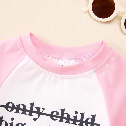 IZYJOY Big Sister Shirt Toddler Baby Girl Only Child Promoted to Big Sister Announcement Tshirt Sibling Reveal Tee Outfit in Saudi Arabia
