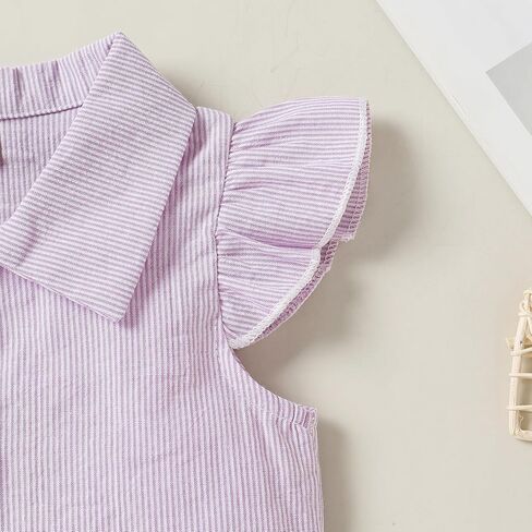 ملابس Happy Town للأطفال الصغار والرضع والفتيات، تي شيرت، بلوزة، وسروال قصير، ملابس صيفية in Kuwait