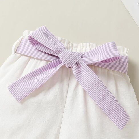 ملابس Happy Town للأطفال الصغار والرضع والفتيات، تي شيرت، بلوزة، وسروال قصير، ملابس صيفية in Kuwait